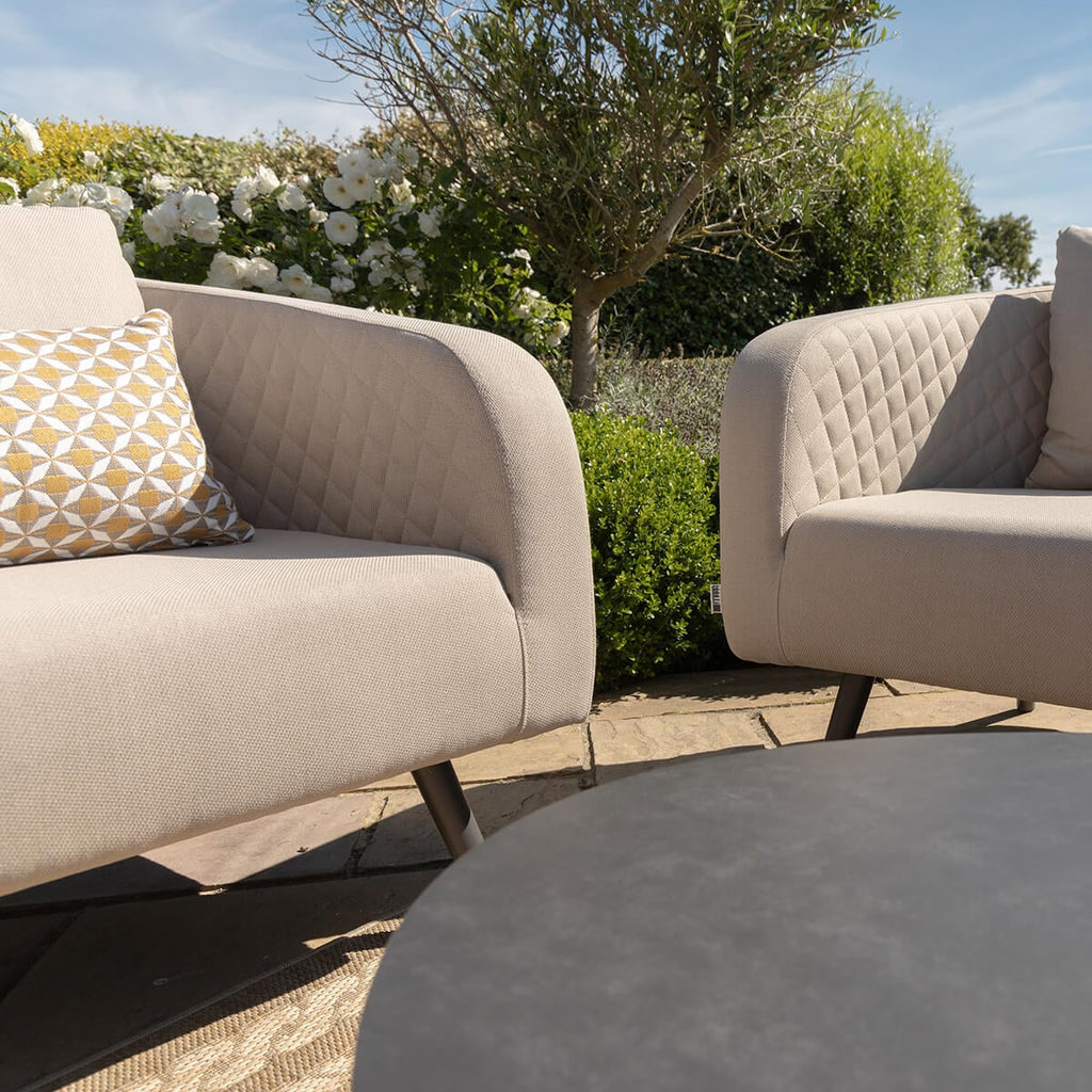 Maze - Outdoor Fabric Ambition 3 Seat Sofa Set with Oval Coffee Table - Zinc Grey