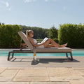 Maze - Outdoor Fabric Allure Sunlounger - Oatmeal
