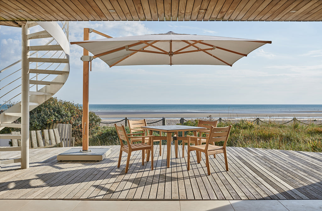 Barlow Tyrie - Napoli Parasol Eucalyptus Frame and Canvas Material - Outdoor Garden Furniture Accessories
