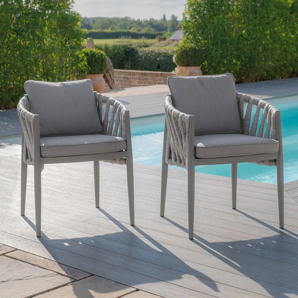 Maze - Milan Rope Weave Pair of Dining Chairs