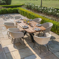 Maze - Jakarta Teak Oval Dining Table with 6 Ambition Oatmeal Dining Chairs