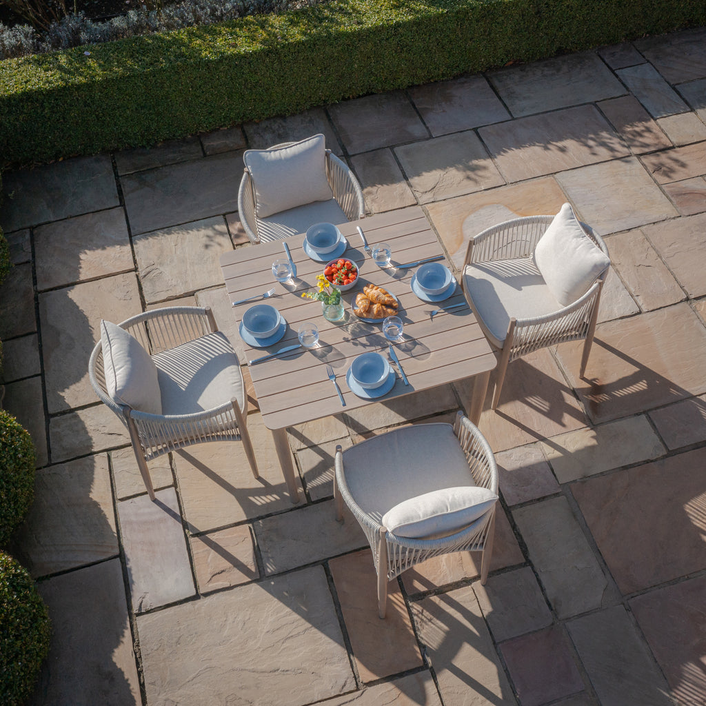 Maze - Havana Rope Weave 4 Seat Square Dining Set