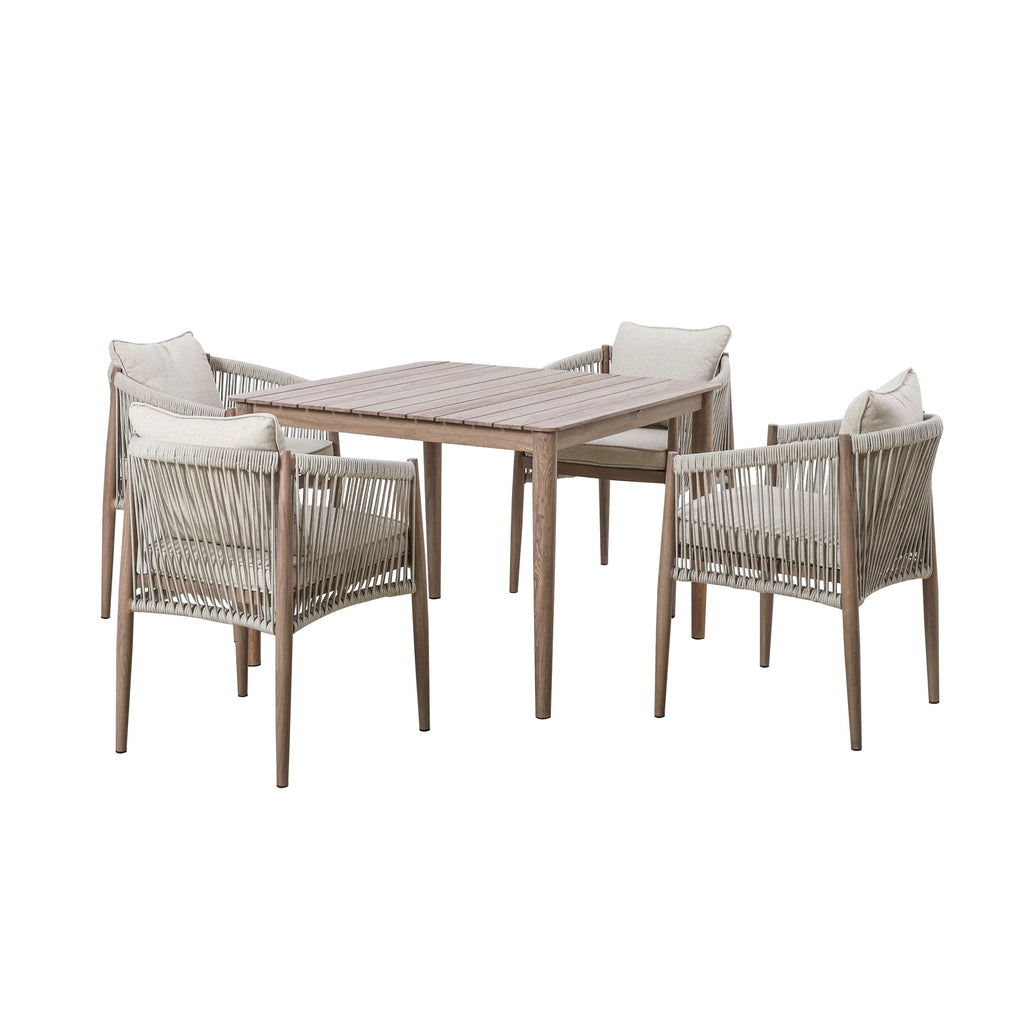 Maze - Havana Rope Weave 4 Seat Square Dining Set