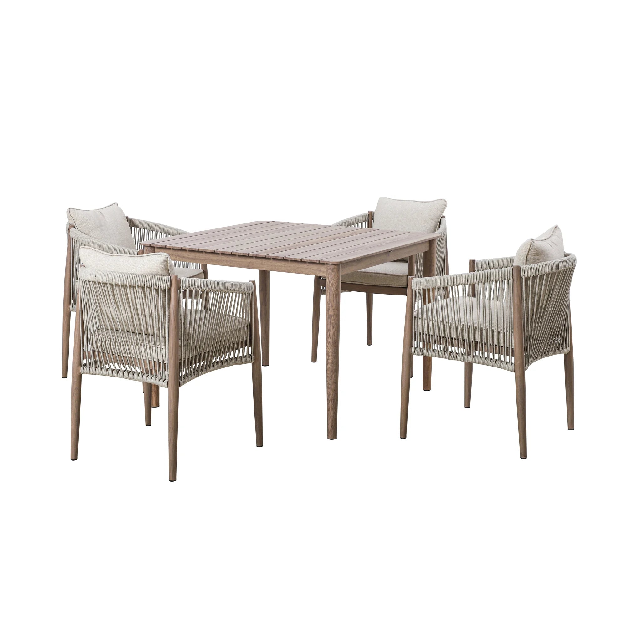 Maze - Havana Rope Weave 4 Seat Square Dining Set