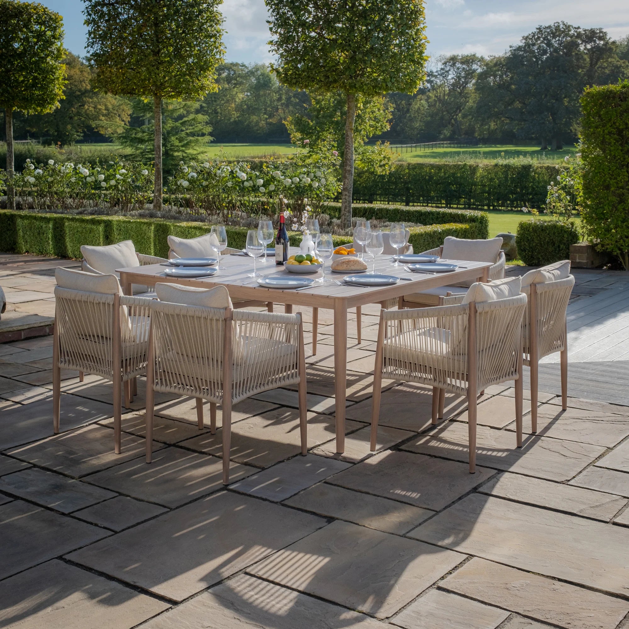 Maze - Havana Rope Weave 8 Seat Square Dining Set