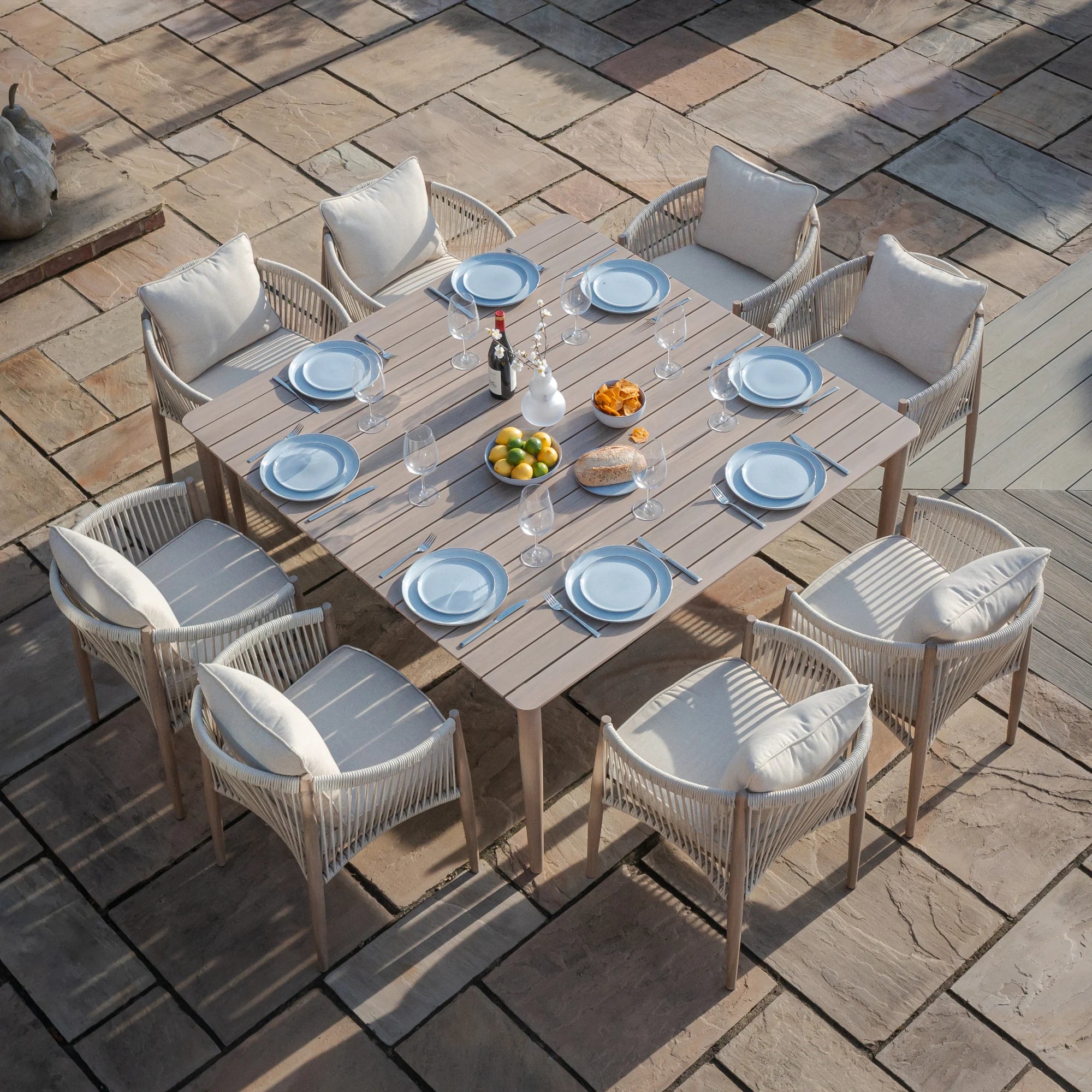Maze - Havana Rope Weave 8 Seat Square Dining Set