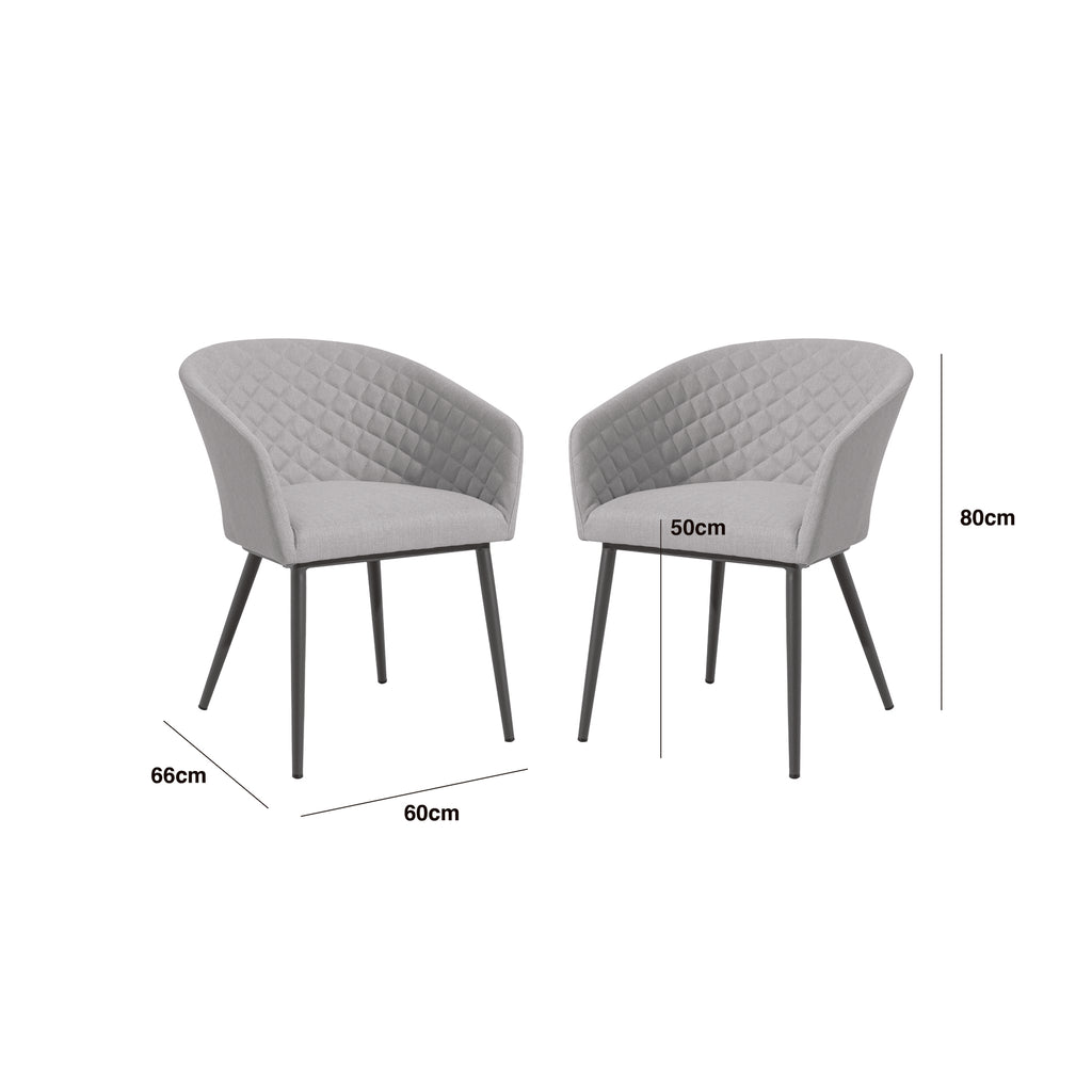 Maze - Jakarta Teak Round Dining Table with 6 Outdoor Fabric Ambition Oatmeal or Sage Green Dining Chairs