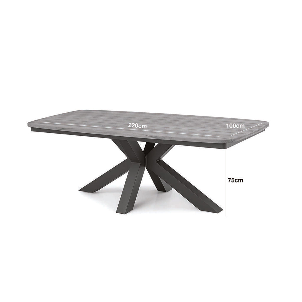 Maze - Jakarta Teak Oval Dining Table with 6 Ambition Oatmeal Dining Chairs