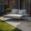 Maze - Florence Rope Weave Double Sunloungers with Round Coffee Table