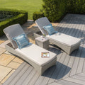 Maze - Oxford Rattan Sunlounger Set - Ceramic Glass