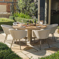 Maze - Sicily Teak 6 Seat Round Dining Set with Ambition Dining Chairs - Latte