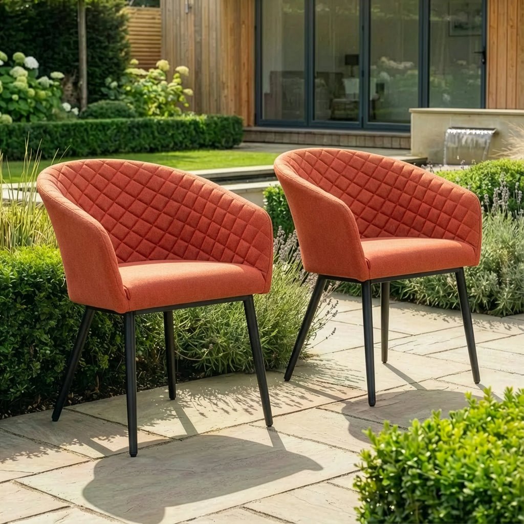 Maze - Outdoor Fabric Pair of Ambition Dining Chairs - Oatmeal - Latte - Zink Grey - Terracotta - Sage Green