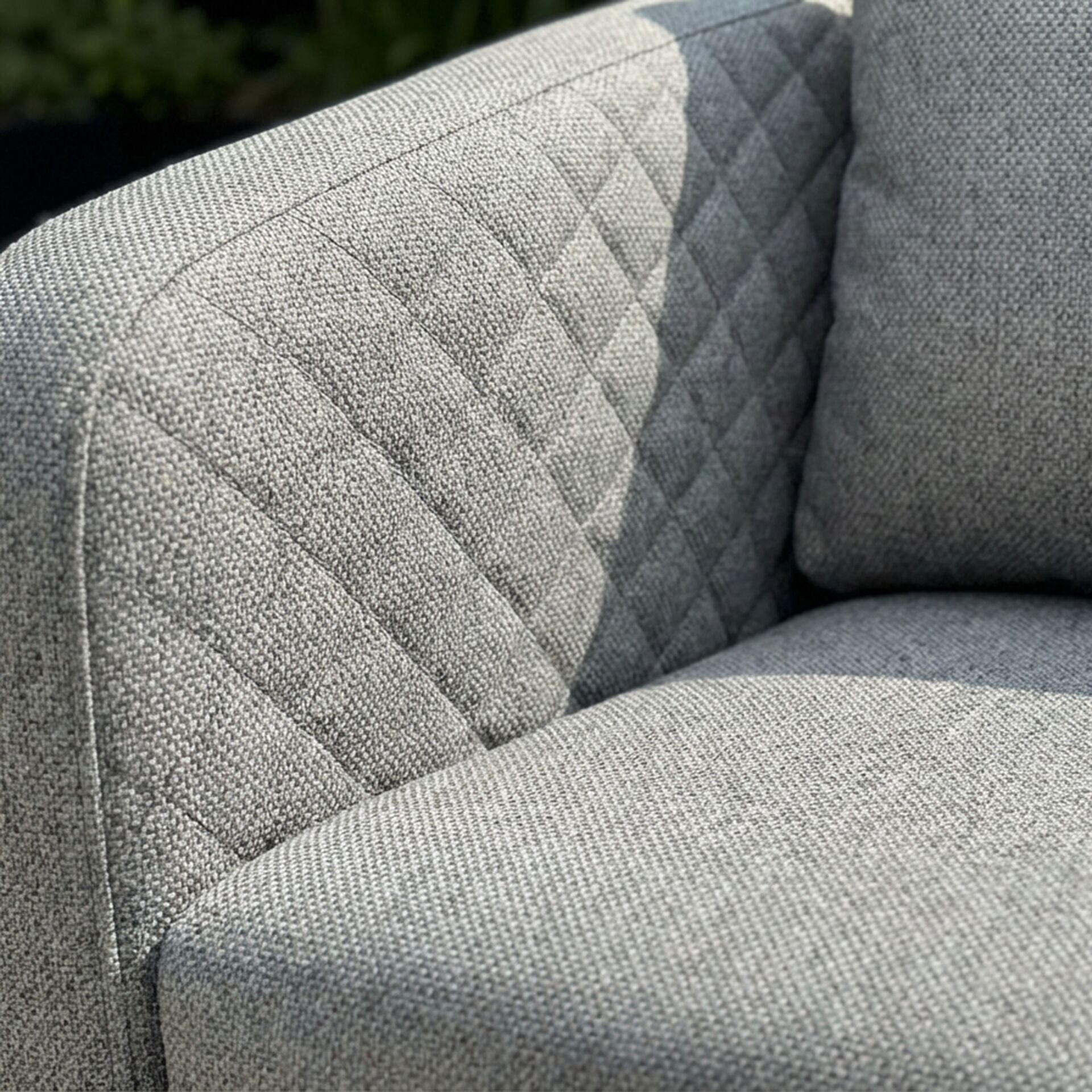 Maze - Outdoor Fabric Ambition 3 Seat Sofa Set with Oval Coffee Table - Zinc Grey