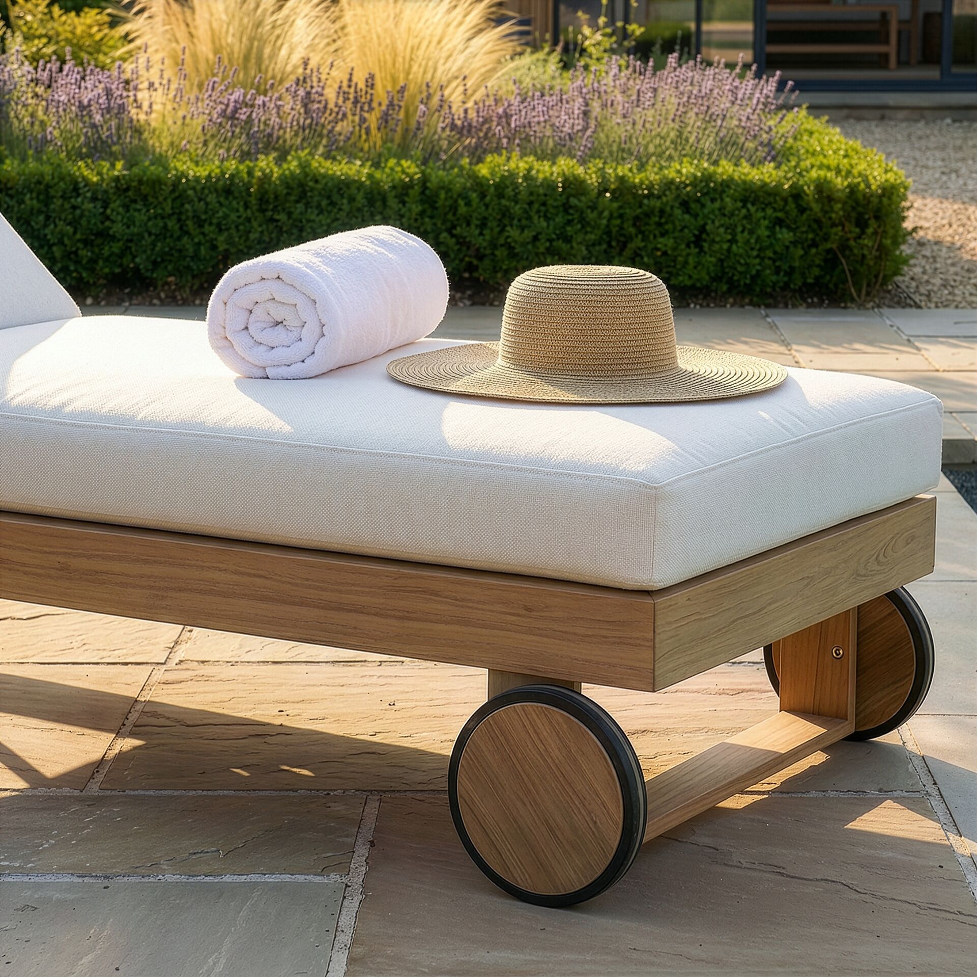 Maze - New York Aluminium Single Sunlounger - Wood Effect