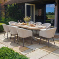 Maze - Sicily Teak 8 Seat Rectangular Dining Set with Ambition Dining Chairs - Latte