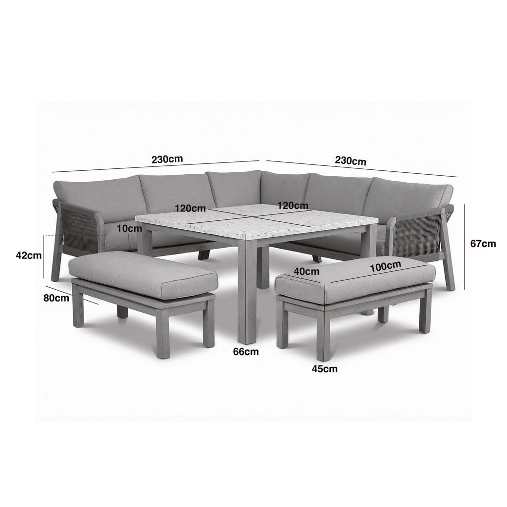 Maze - Antigua Rope Weave Square Corner Dining Sofa Set