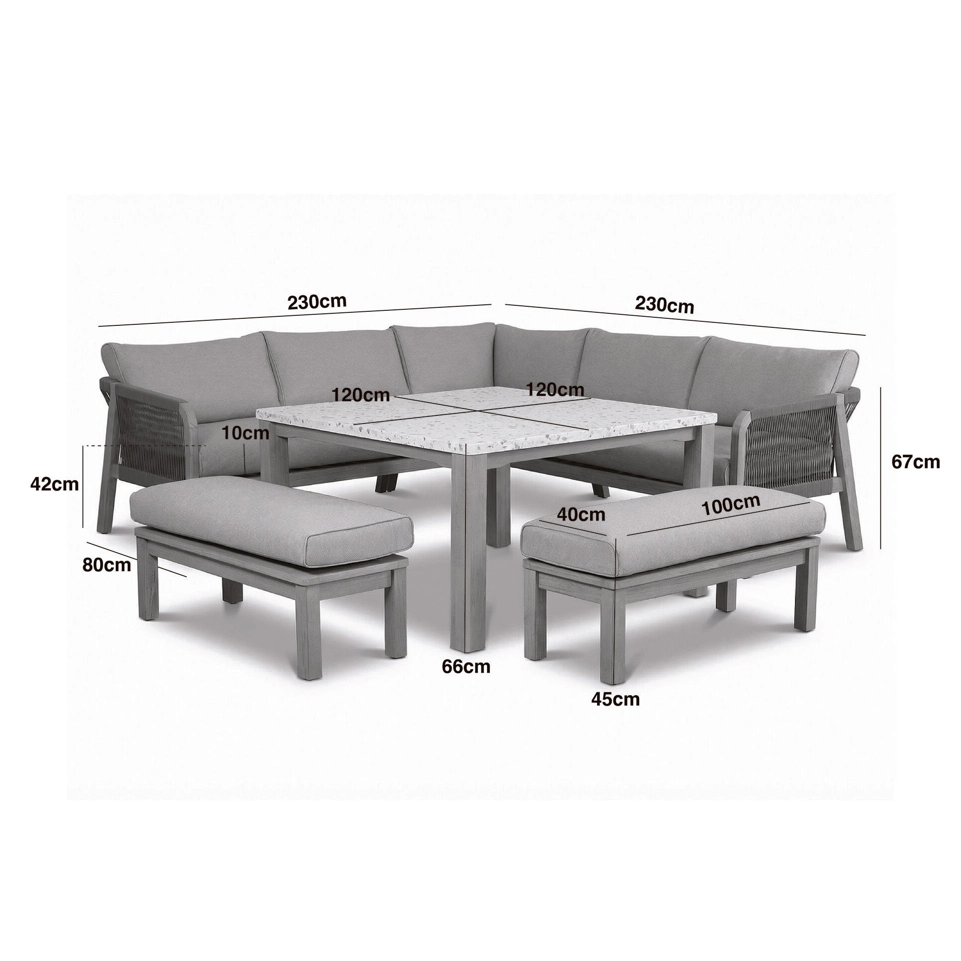 Maze - Antigua Rope Weave Square Corner Dining Sofa Set