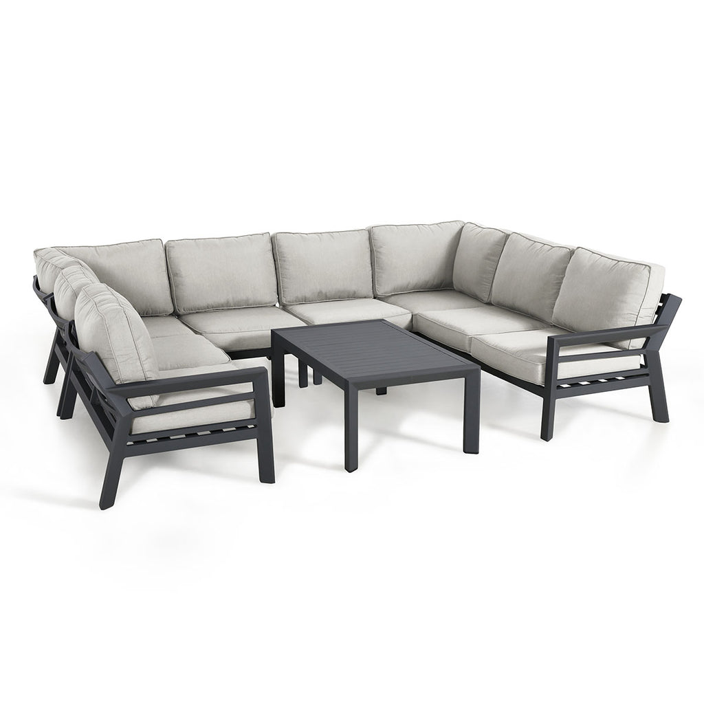 Maze - New York U-Shaped Aluminium Corner Sofa Set - Dove Grey