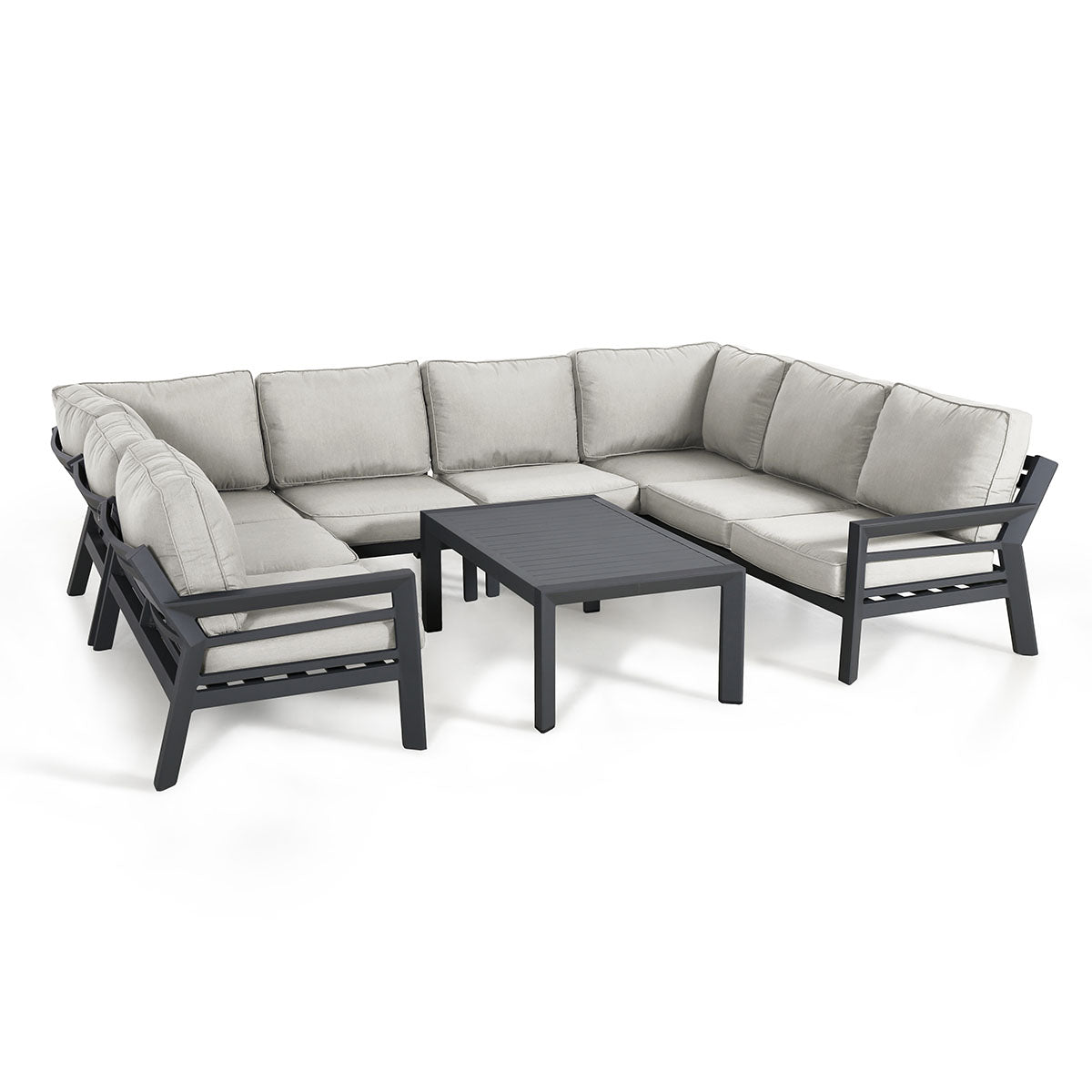 Maze - New York U-Shaped Aluminium Corner Sofa Set - Dove Grey