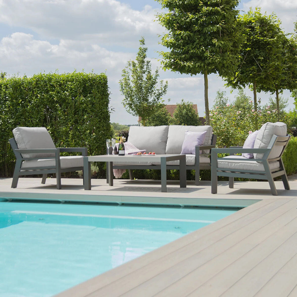 Maze - New York 2 Seat Aluminium Sofa Set - Dove Grey