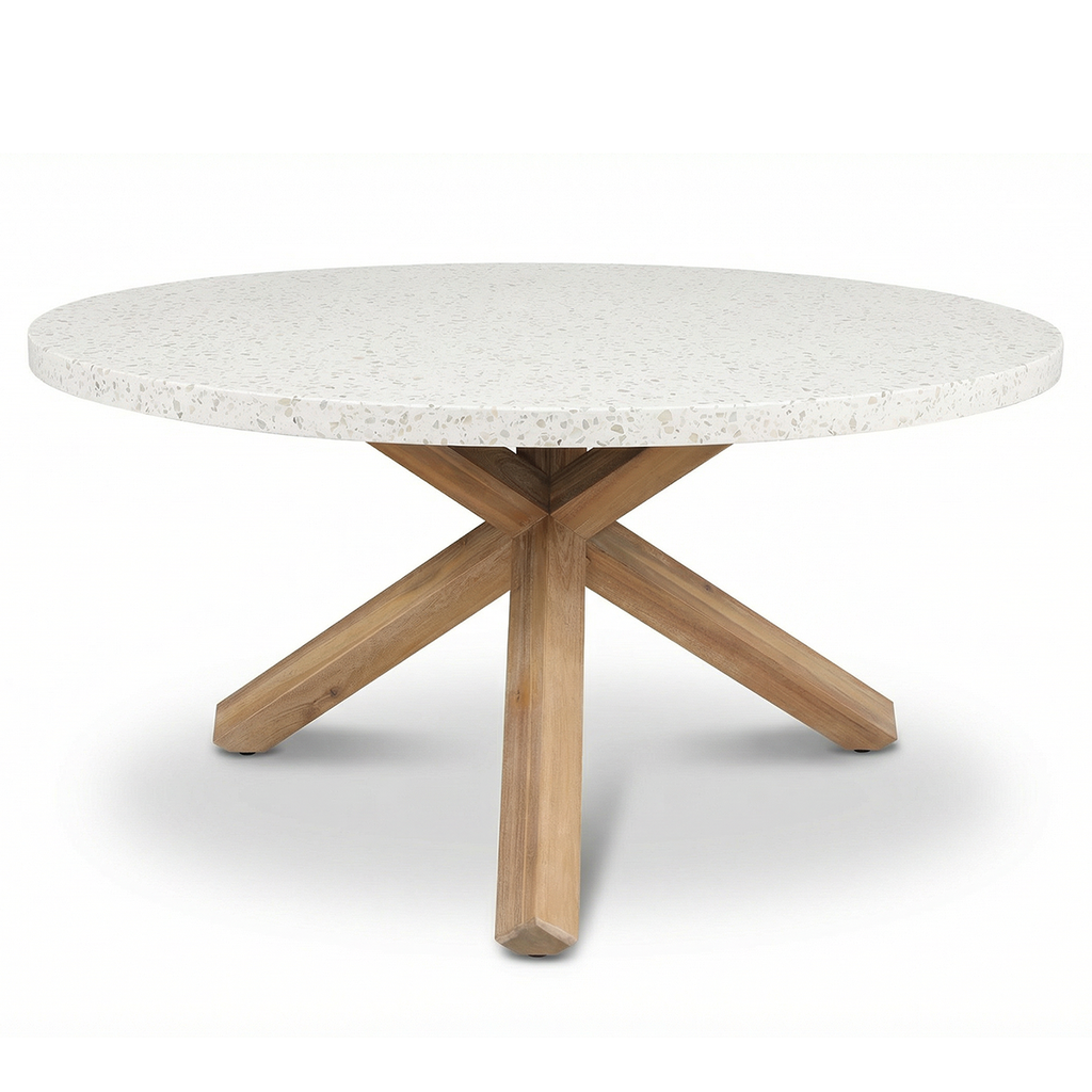 Maze - Antigua 6 Seat Round Garden Dining Table - Terrazzo