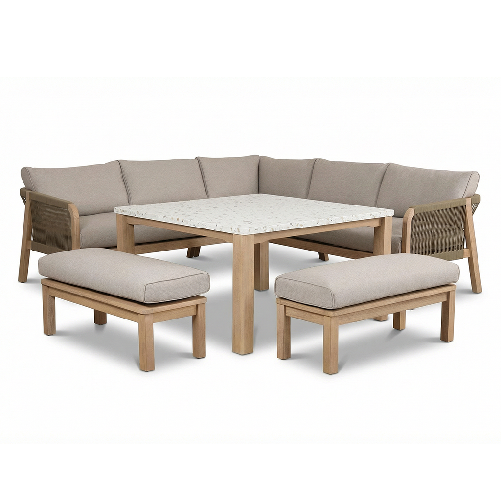 Maze - Antigua Rope Weave Square Corner Dining Sofa Set