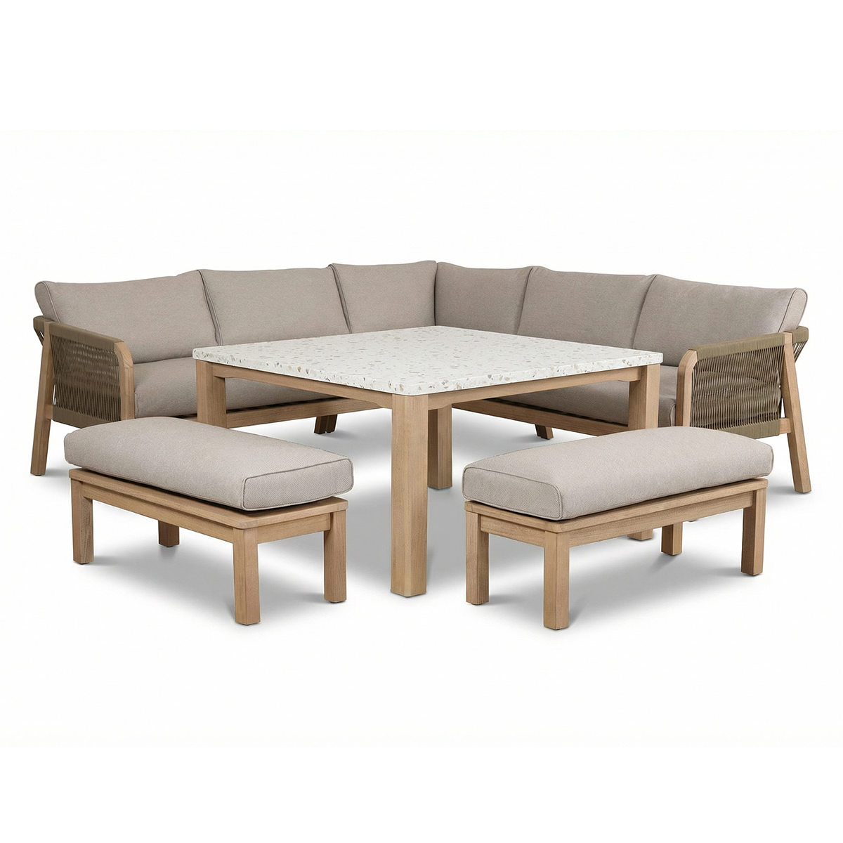 Maze - Antigua Rope Weave Square Corner Dining Sofa Set