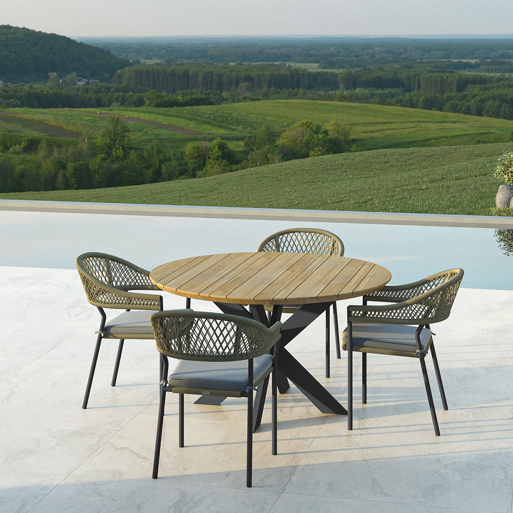 Maze - Bali Rope Weave 4 Seat Round Dining Set
