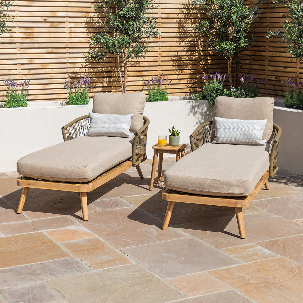 Maze - Bali Rope Weave Double Sunlounger Set