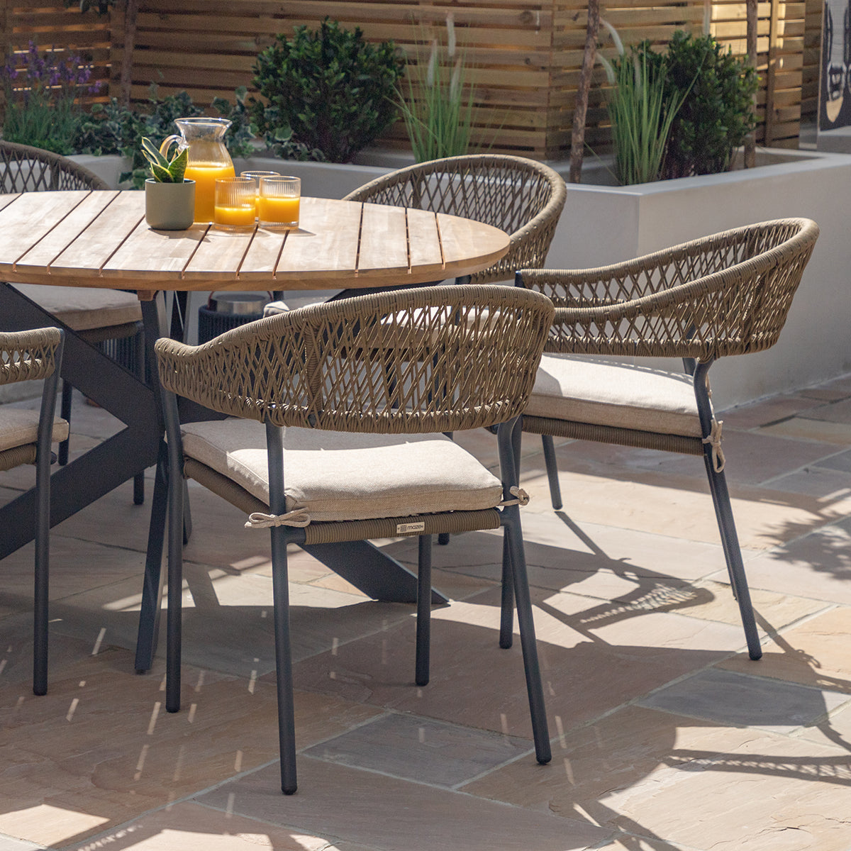 Maze - Bali Rope Weave 6 Seat Round Dining Set