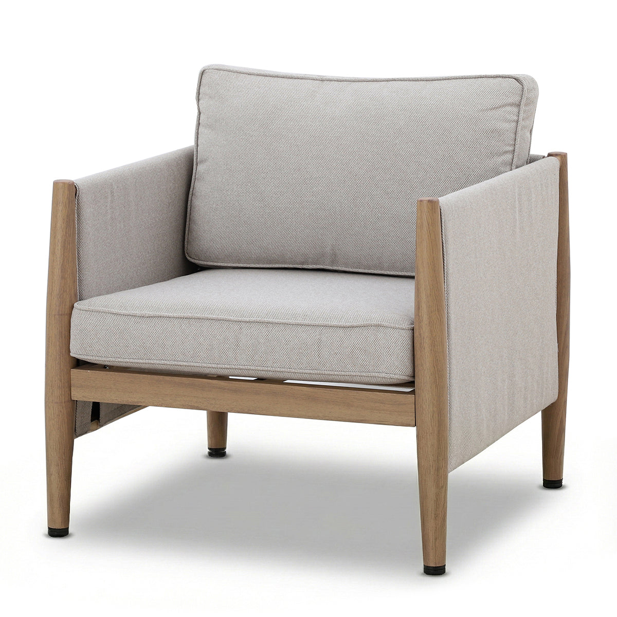 Maze Burford Furniture Aluminium Lounge Set with Square Coffee Table - Almond Outdoor Garden