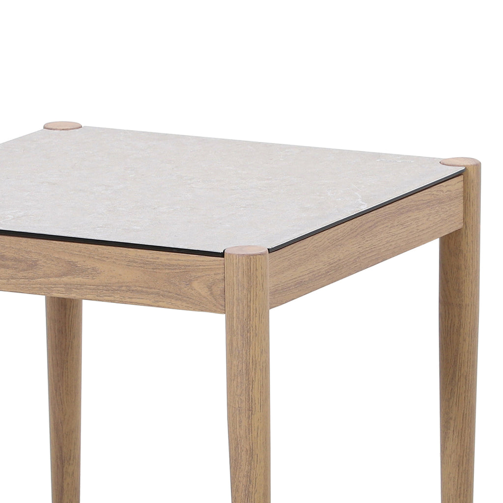 Maze Burford Furniture Aluminium Lounge Set with Square Coffee Table - Almond Outdoor Garden