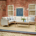 Maze Burford Furniture Large Aluminium Corner Sofa Set with Rectangular Coffee Table - Almond Outdoor Garden