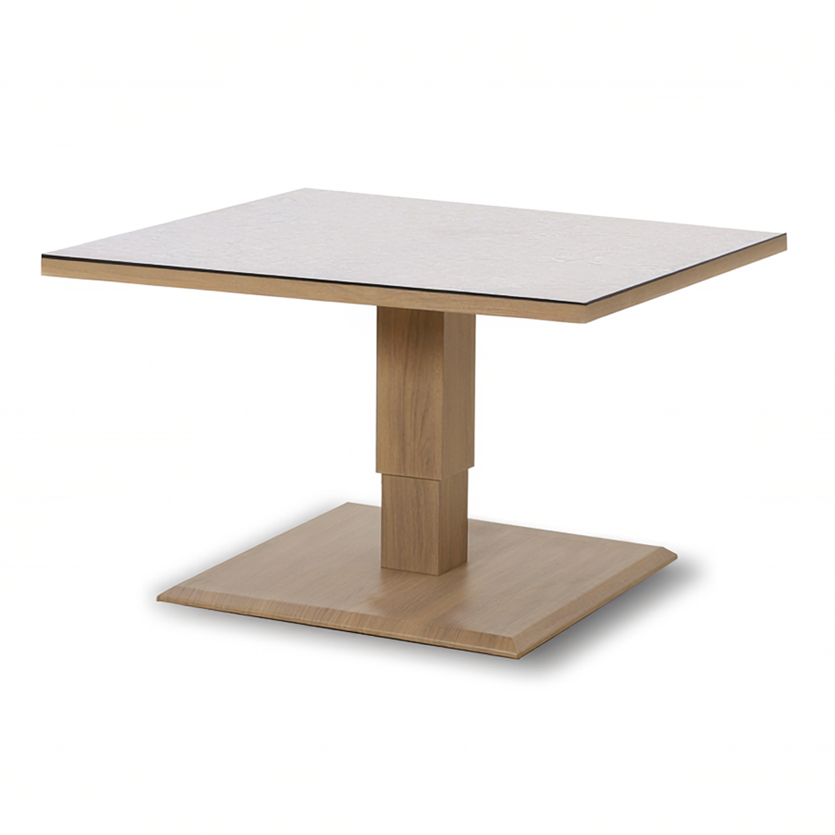 Maze Burford Furniture Small Aluminium Corner Dining Set with Square Rising Table - Almond Outdoor Garden