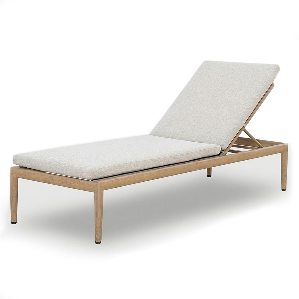 Maze Burford Furniture Aluminium Sunlounger Set with Square Side Table - Almond Outdoor Garden