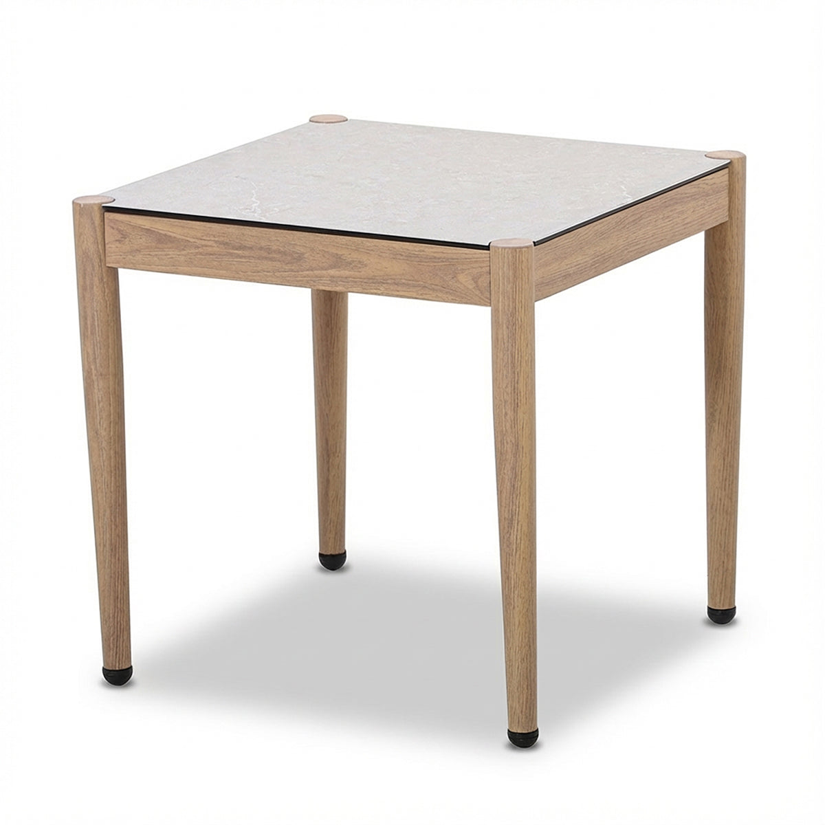 Maze Burford Furniture Aluminium Sunlounger Set with Square Side Table - Almond Outdoor Garden