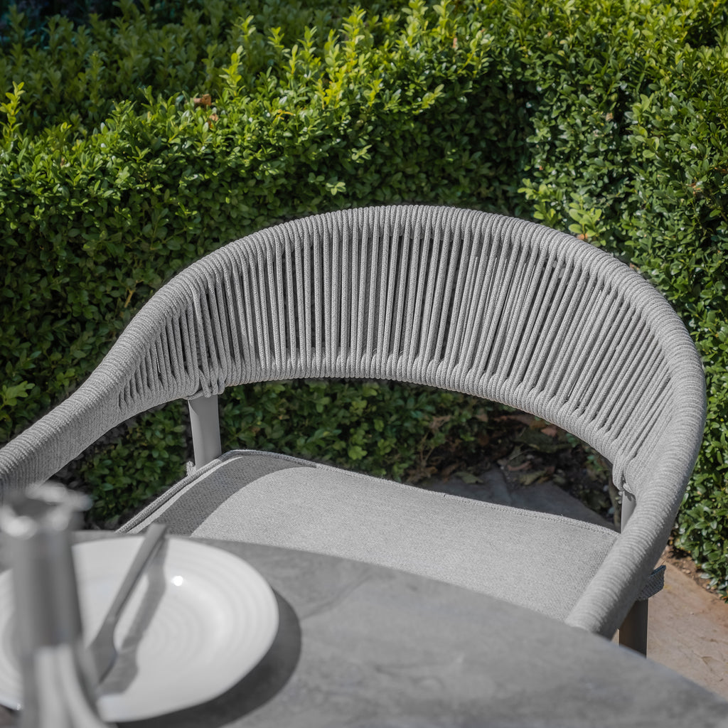 Maze - Florence Rope Weave 4 Seat Round Dining Set with Lazy Susan