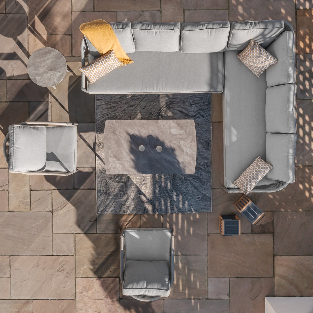 Maze - Florence Rope Weave Large Corner Sofa Set with Rectangular Coffee Table & 2 Armchairs