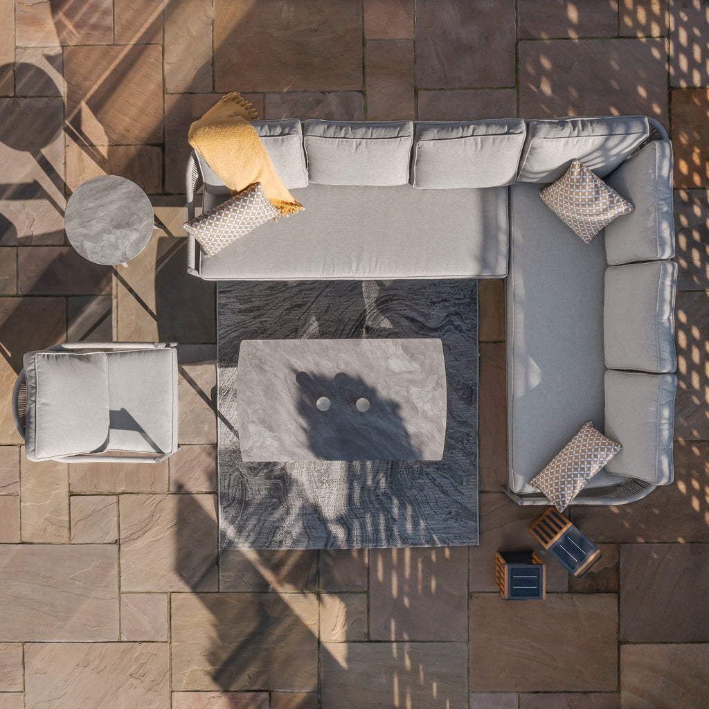 Maze - Florence Rope Weave Large Corner Sofa Set with Rectangular Coffee Table & Armchair