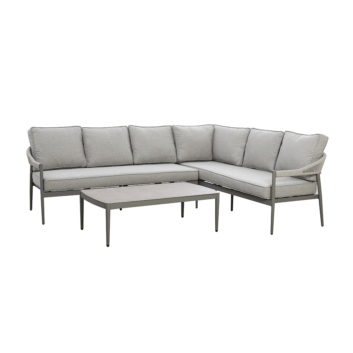 Maze - Florence Rope Weave Large Corner Sofa Set with Rectangular Coffee Table
