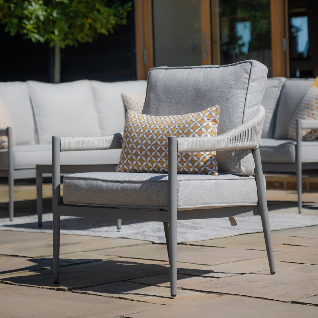 Maze - Florence Rope Weave Small Corner Sofa Set with Rectangular Coffee Table & Armchair