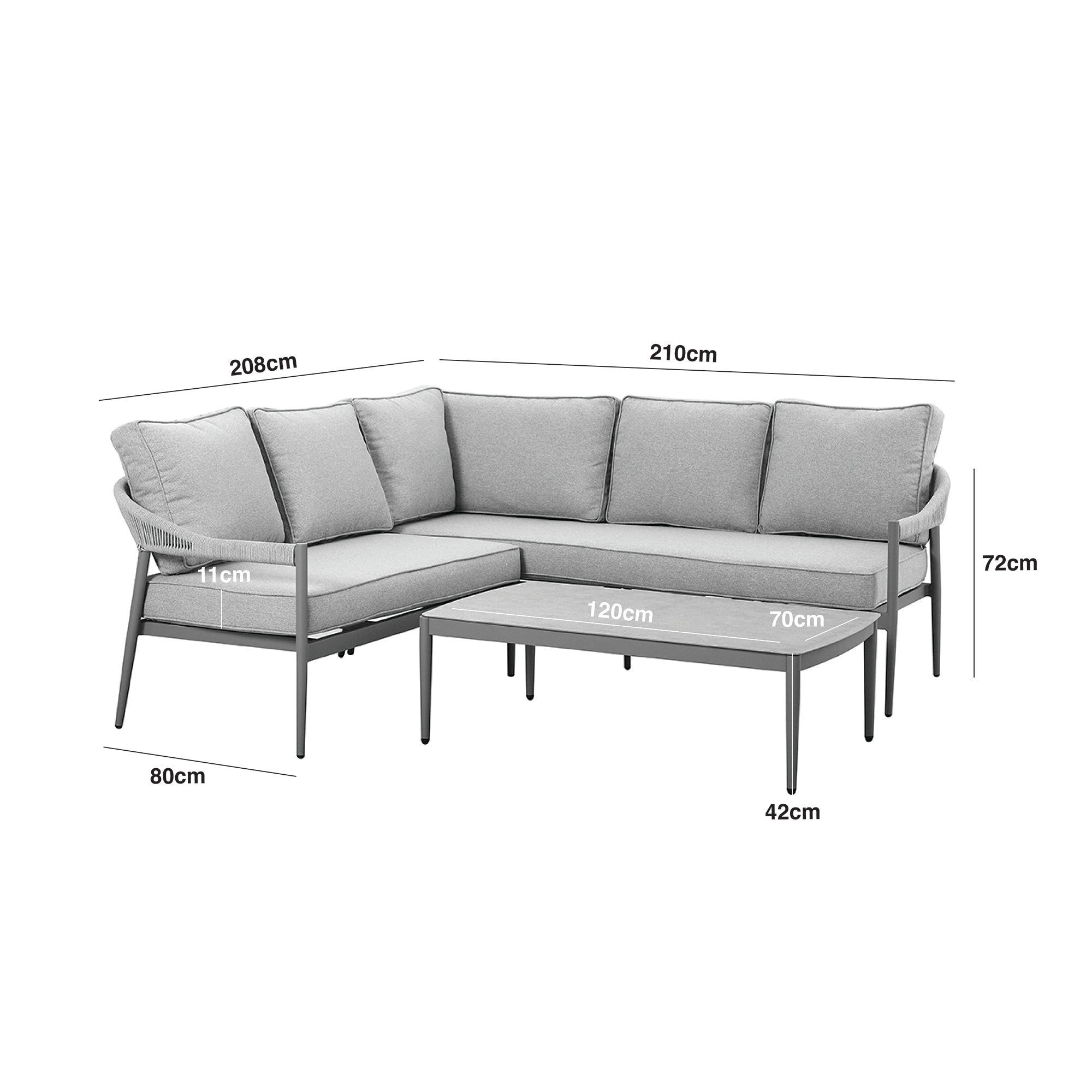 Maze - Florence Rope Weave Small Corner Sofa Set