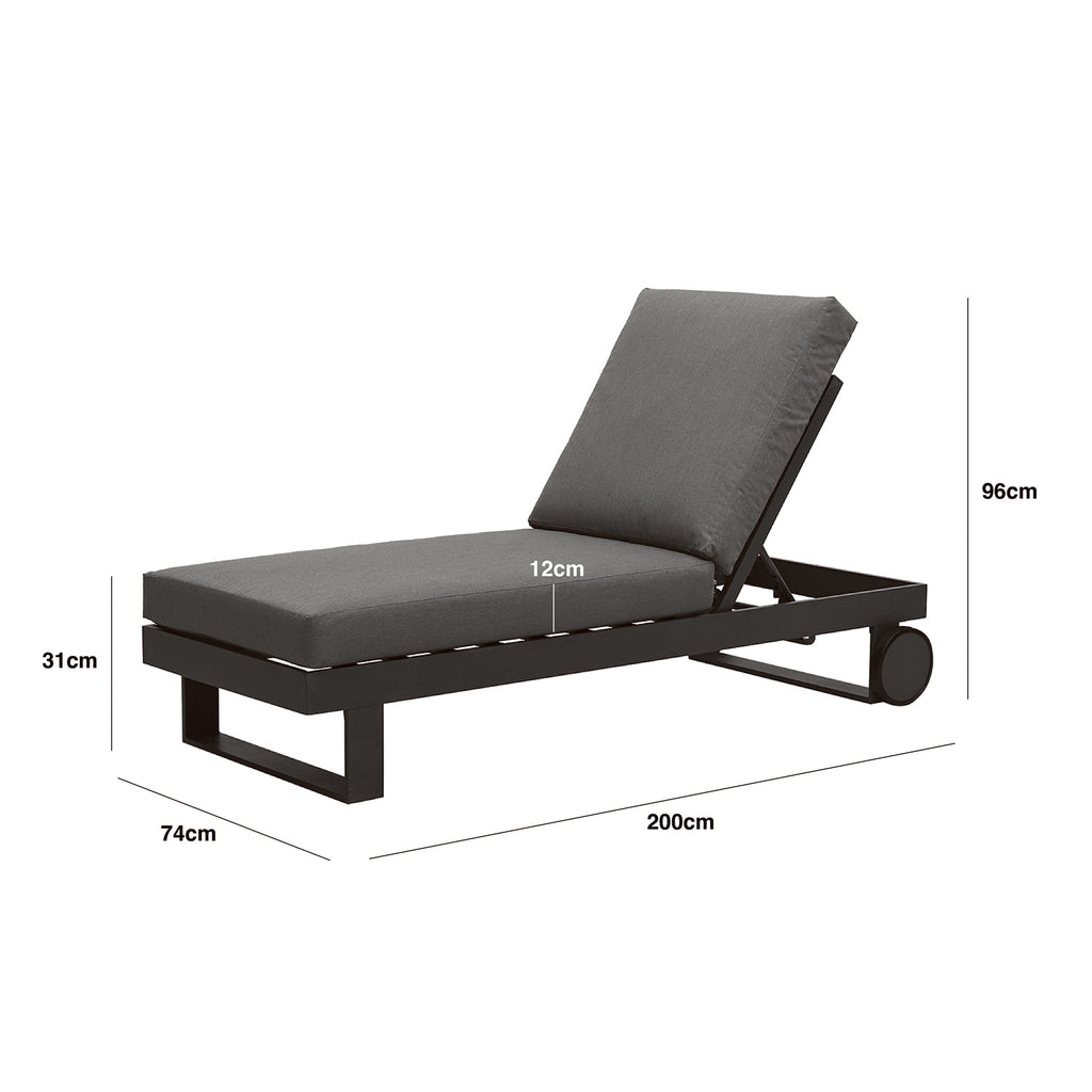 Maze - New York Aluminium Single Sunlounger - Wood Effect