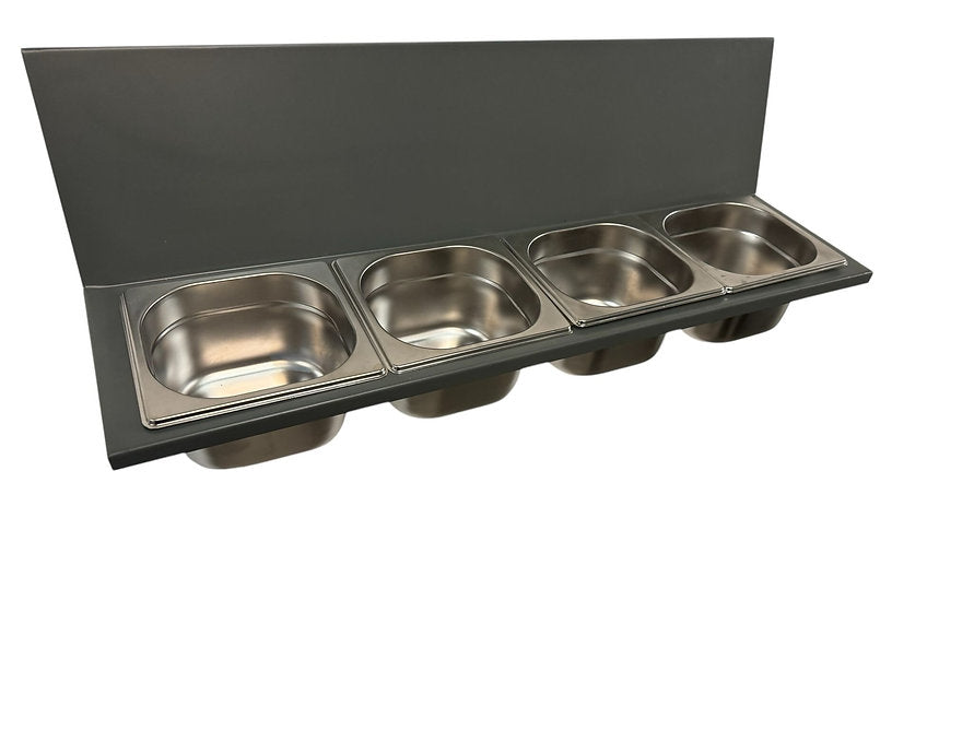 Vision holding rack and pizza fillings display