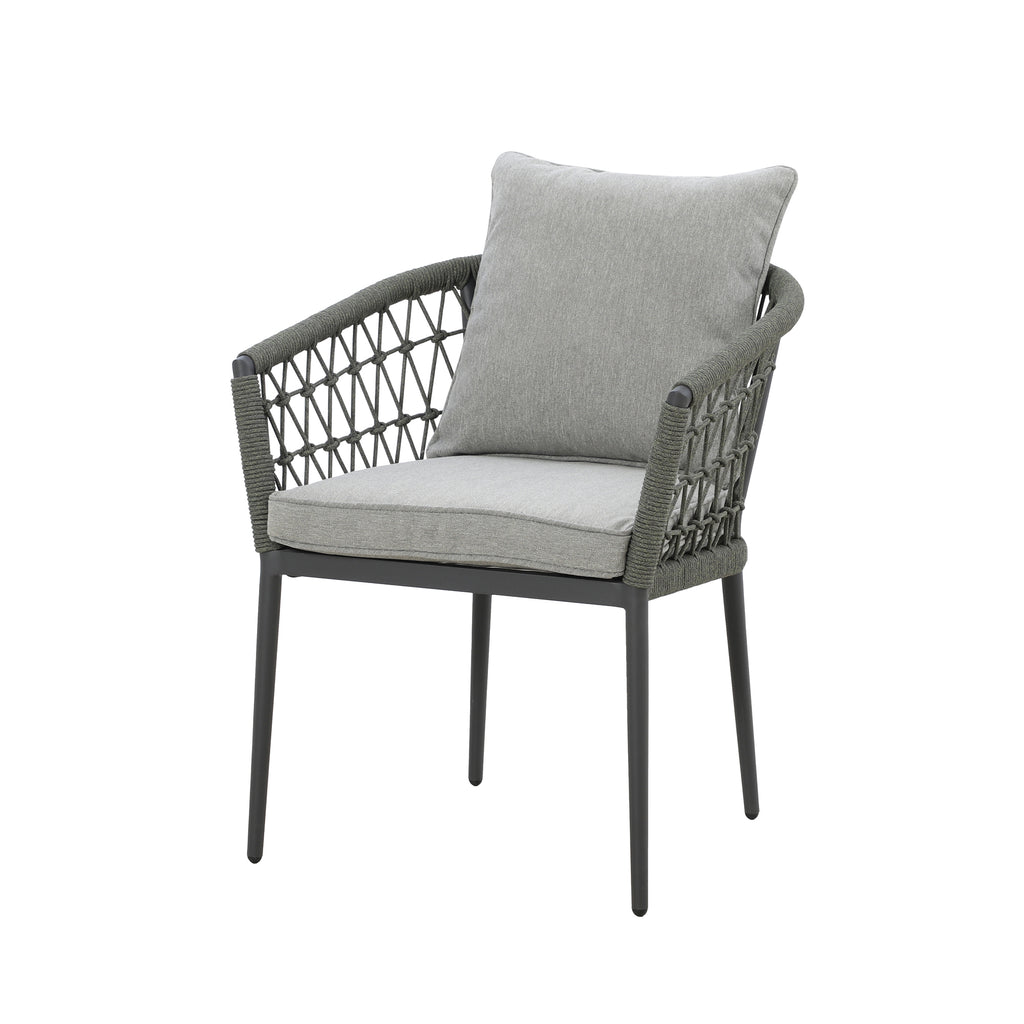 Maze - Monaco Rope Weave Pair of Dining Chairs - Ivy Green