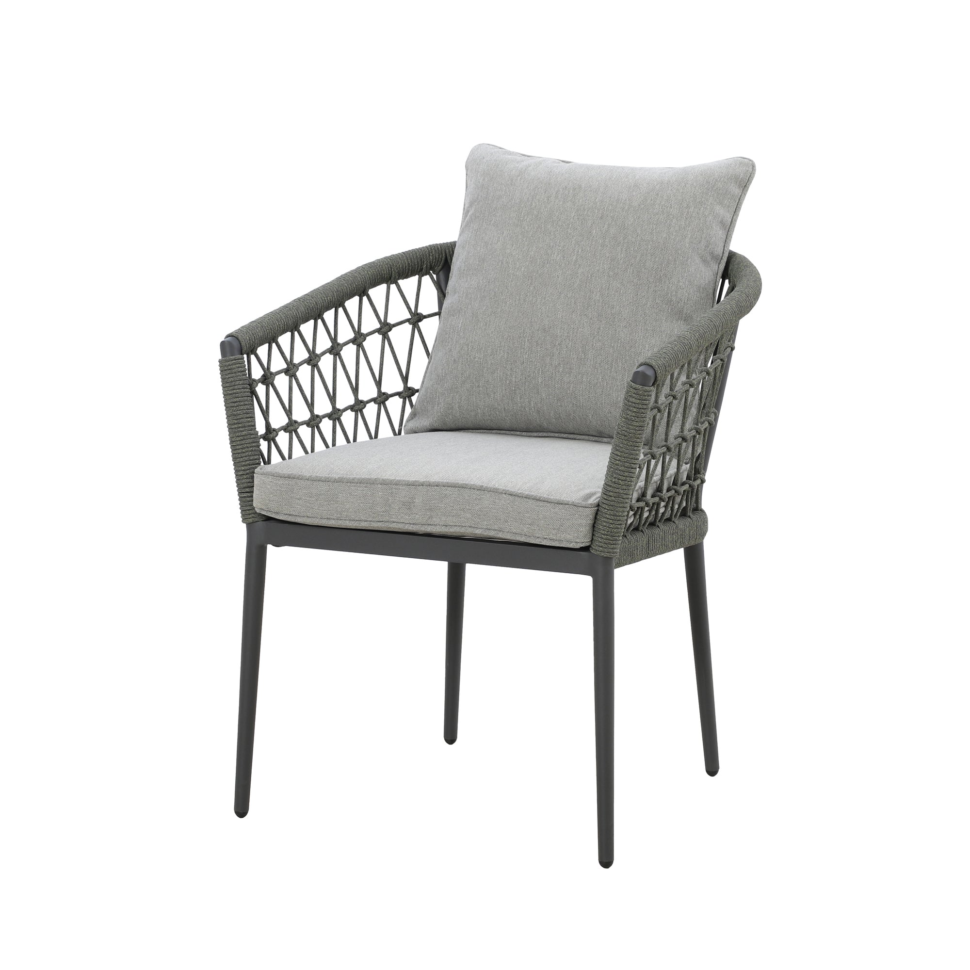 Maze - Monaco Rope Weave Pair of Dining Chairs - Ivy Green